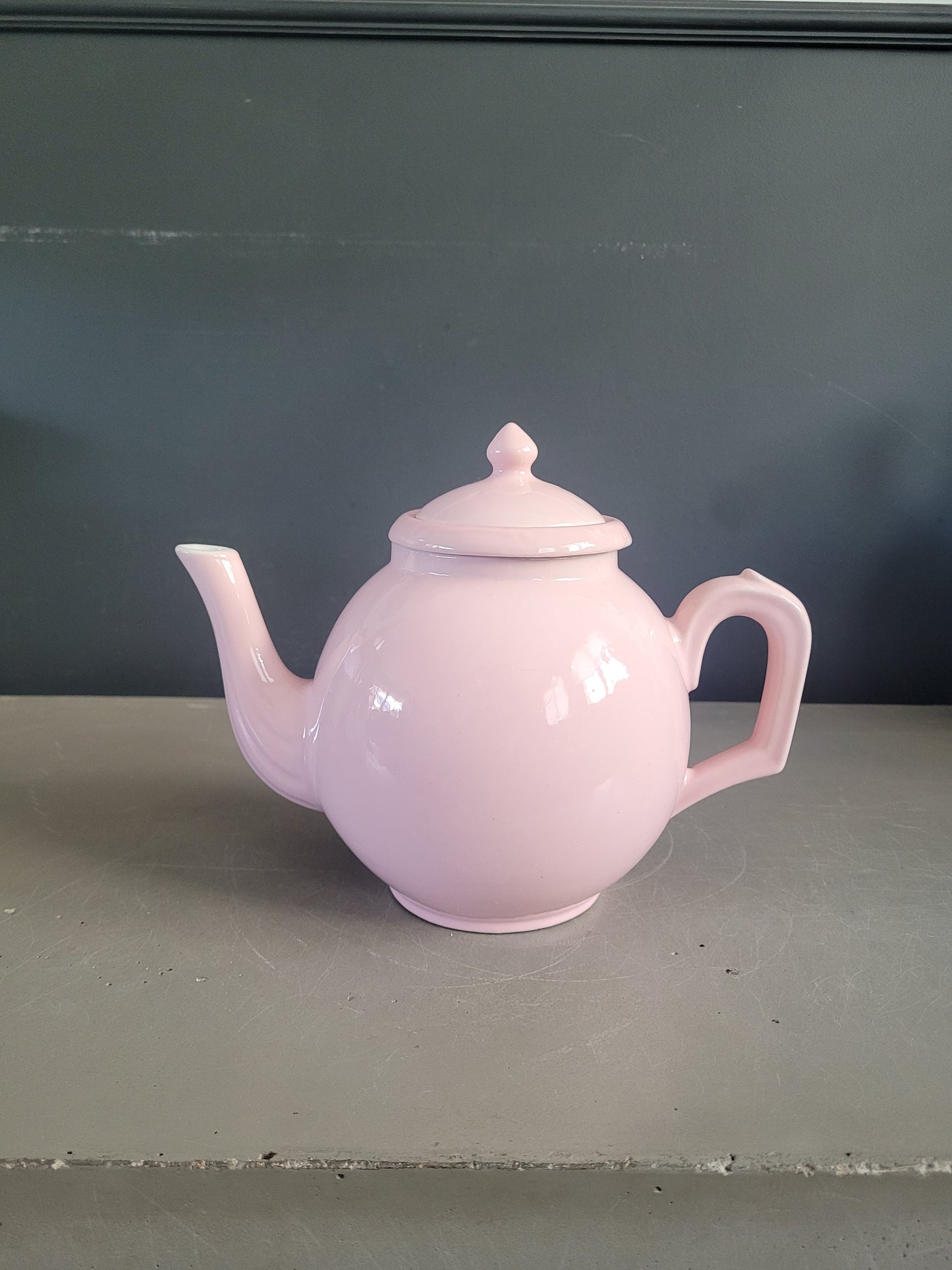 Théière ancienne rose en porcelaine avec filtre - 1,5L - Ref 886