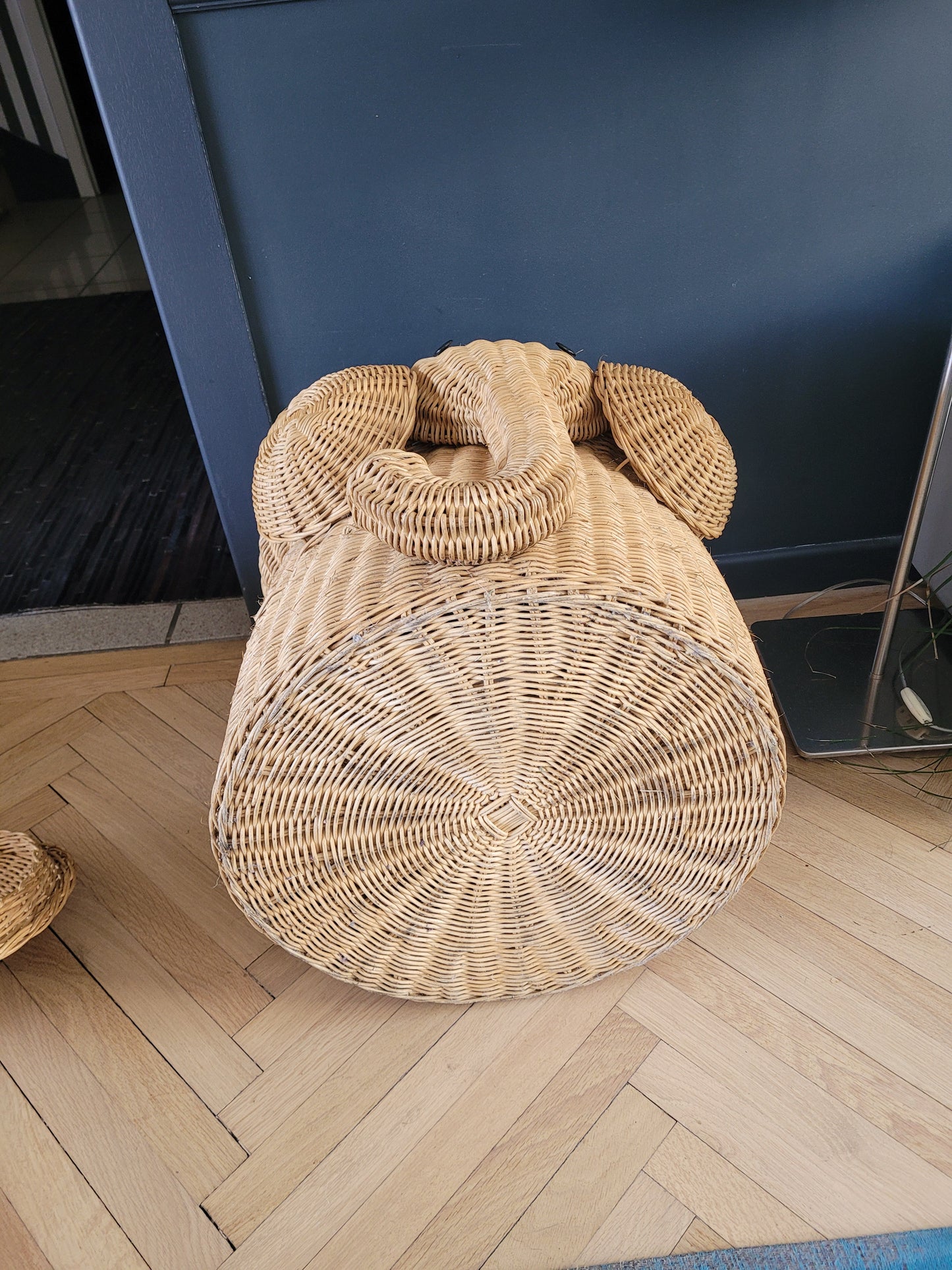 Panière à linge éléphant en rotin - Ref 895