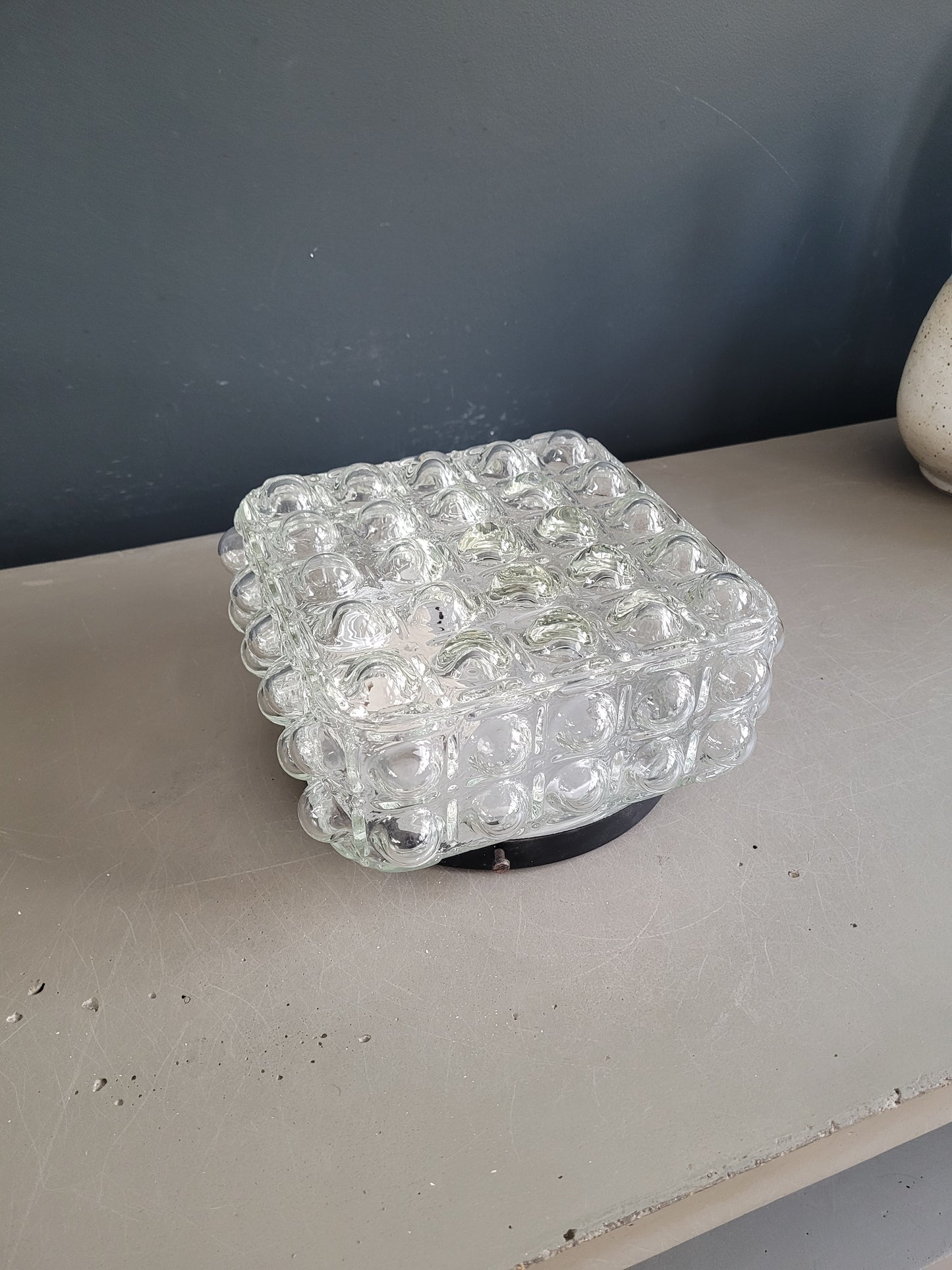 Plafonnier applique en verre moulé bulles - Ref 915