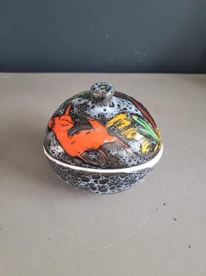 Bonbonnière Vallauris en céramique émaillée façon fat lava - Ref 395