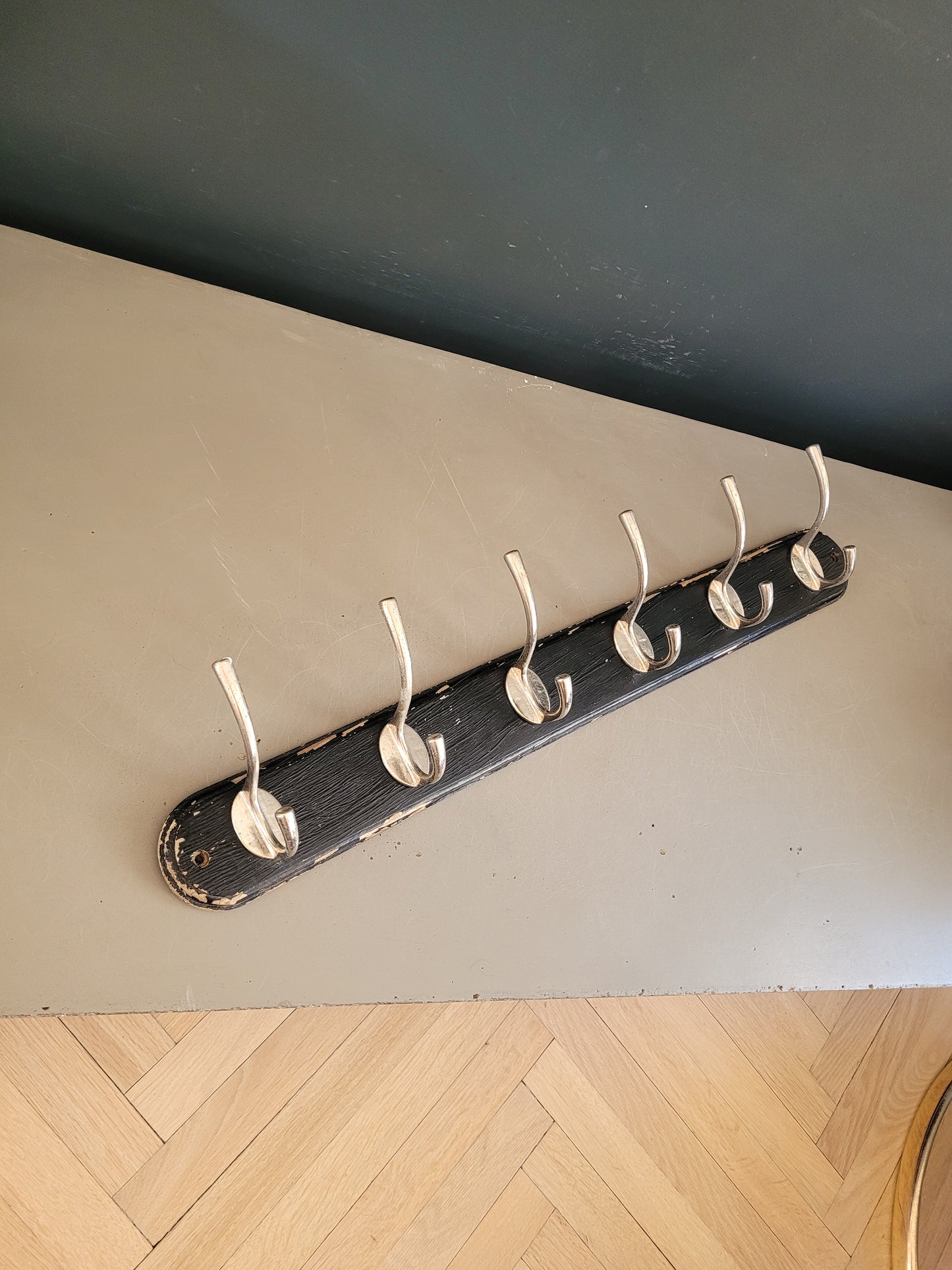 Porte-manteaux mural ancien 6 patères- Ref 728