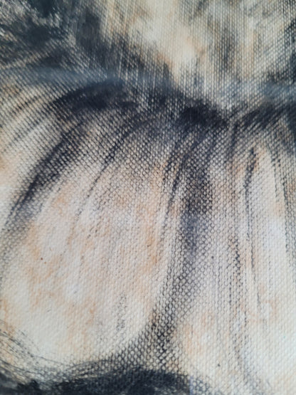 Peinture Clown sur papier toilé, signée - Ref 613