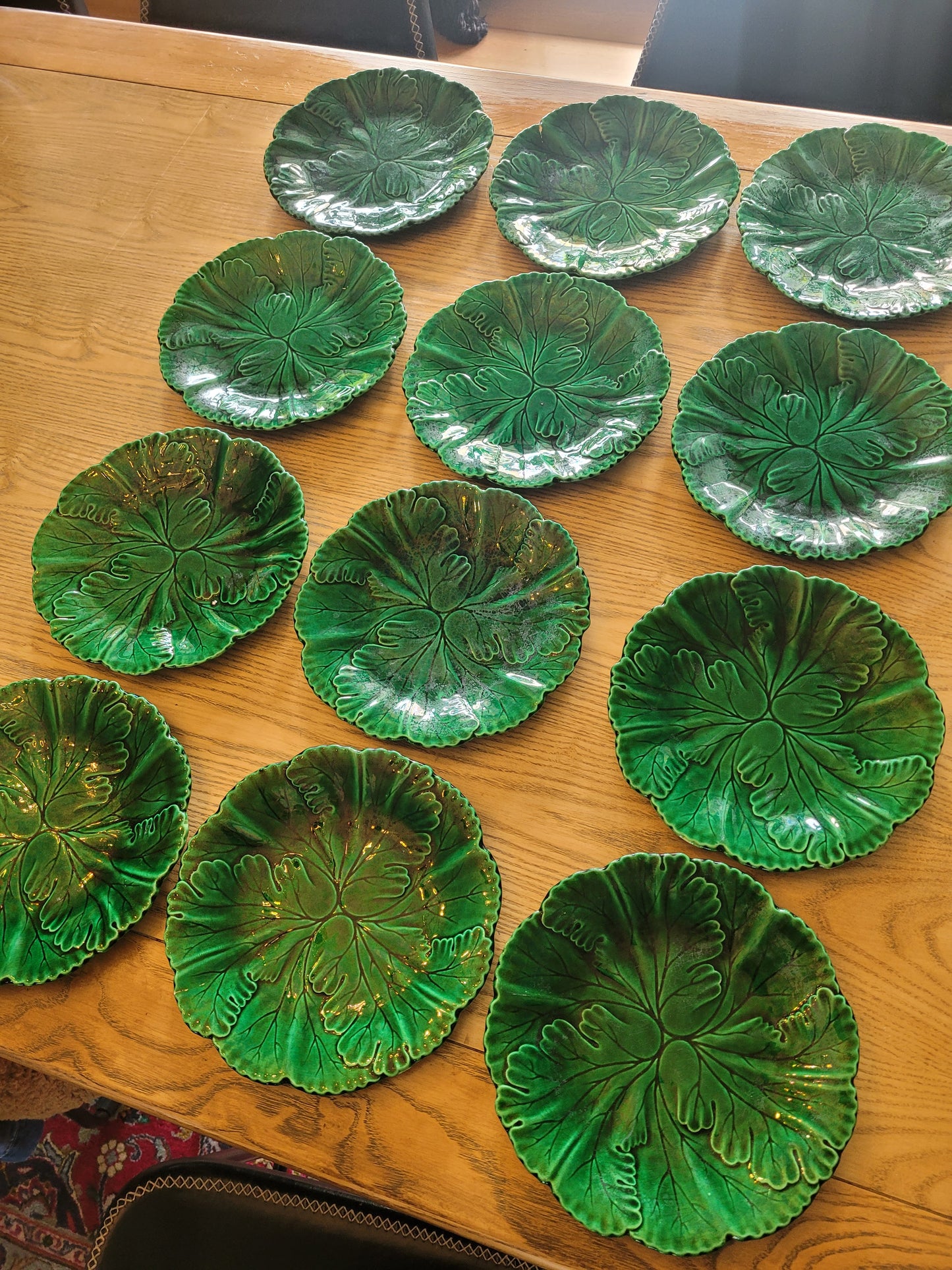 12 assiettes Rigal & Sanejouand faïencerie Clairefontaine en barbotine - Ref 631