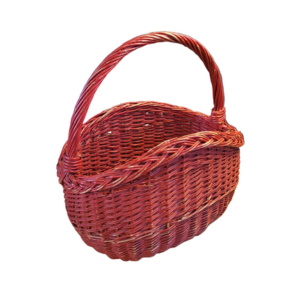 Panier en rotin peint en rouge - Ref 634