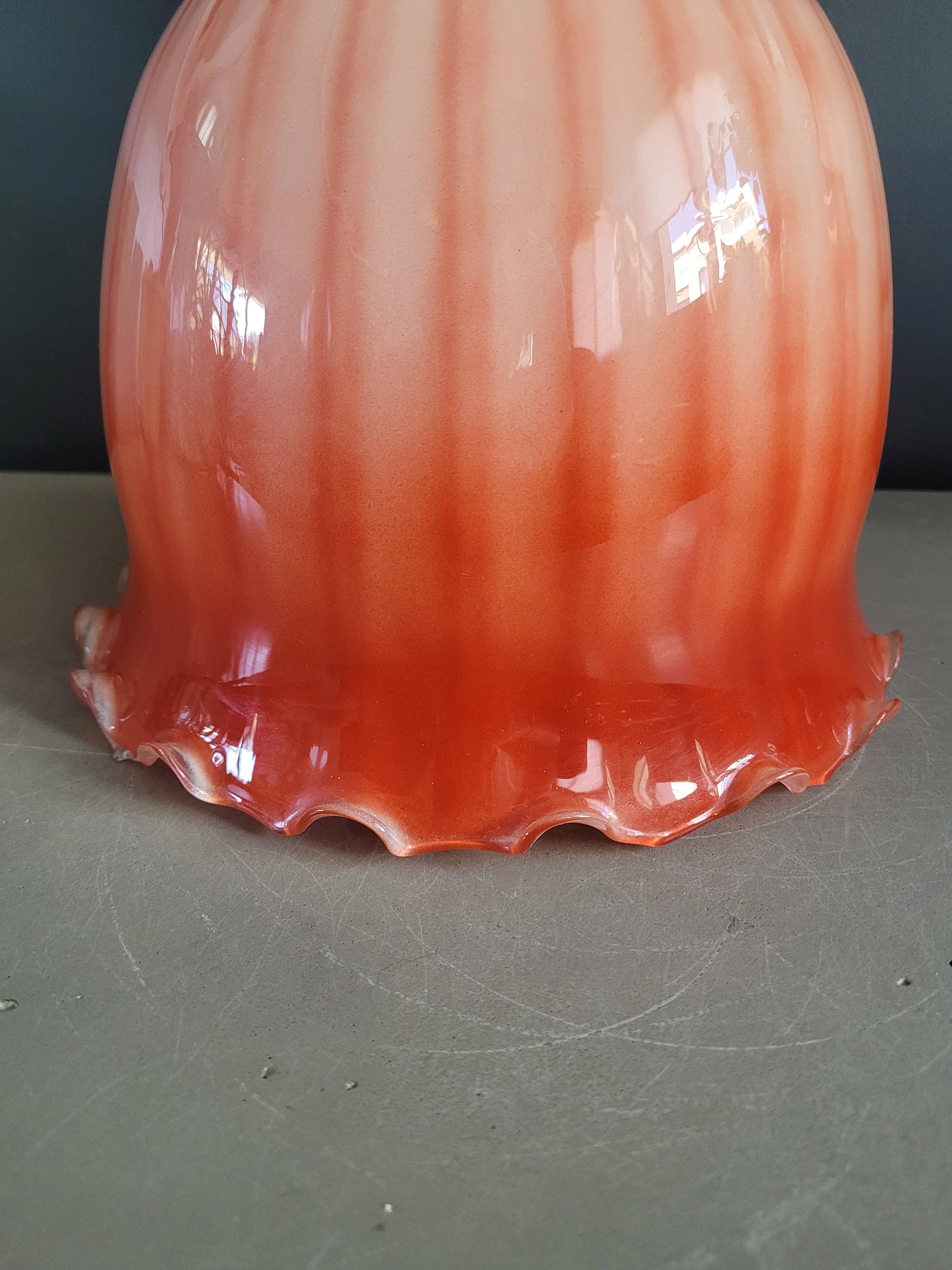 Suspension tulipe bicolore en verre - Ref 887