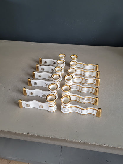 12 porte-couteaux en porcelaine de Limoges dans leur écrin- Ref 306