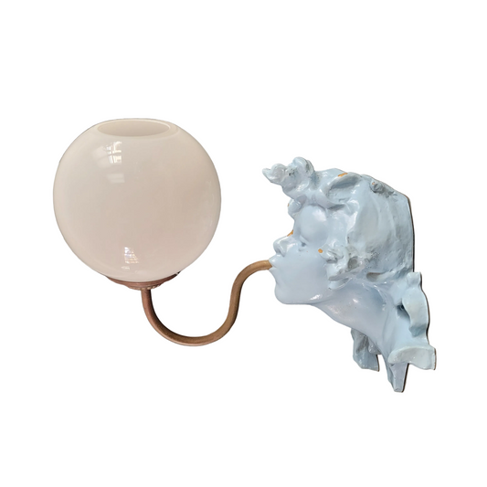 Applique sculpturale vintage globe opaline - Ref 860