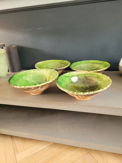 Saladier en terre cuite émaillée vert - Ref 791