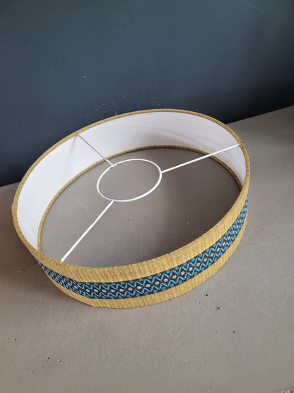 Suspension vintage globe en verre moulé et abat-jour- ref 619