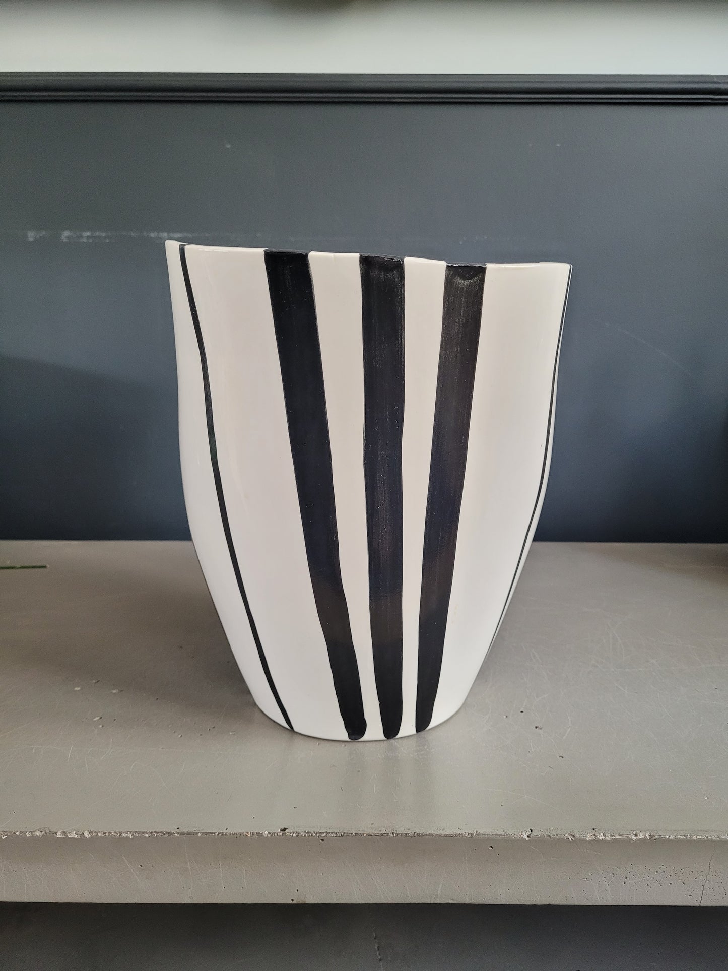 Grand vase à rayures Revernay, 1950 - Ref 437