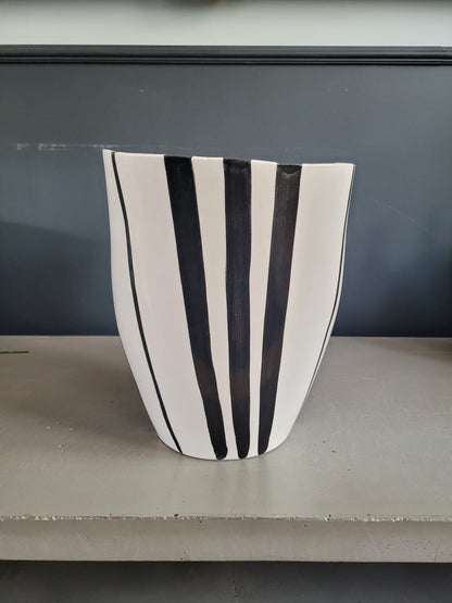 Grand vase à rayures Revernay, 1950 - Ref 437