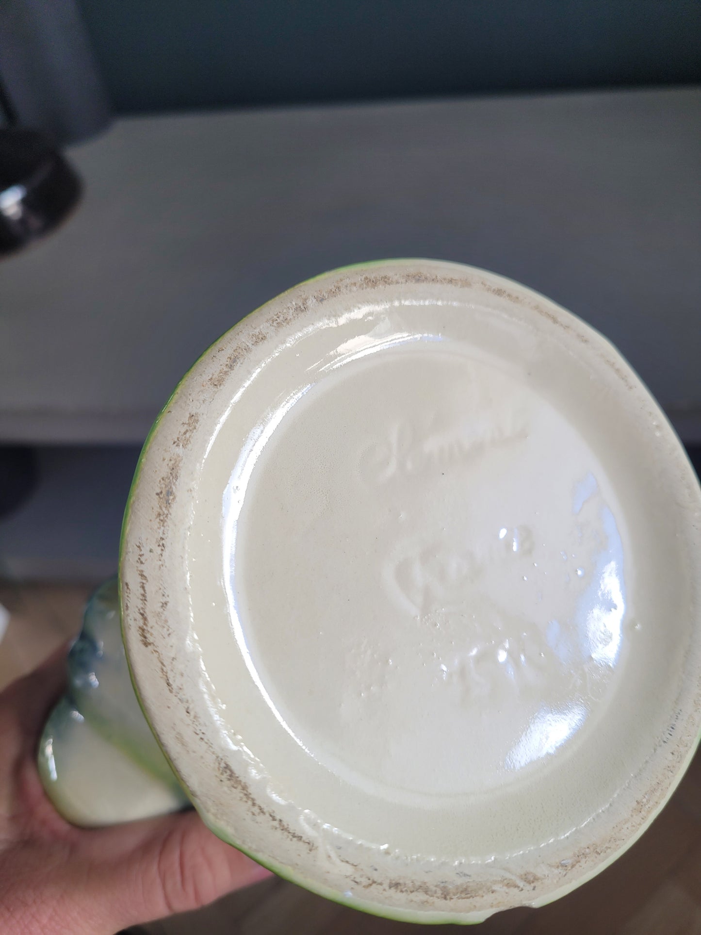 Carafe barbotine coq St Clément- Pichet Saint-Clement- Ref 521