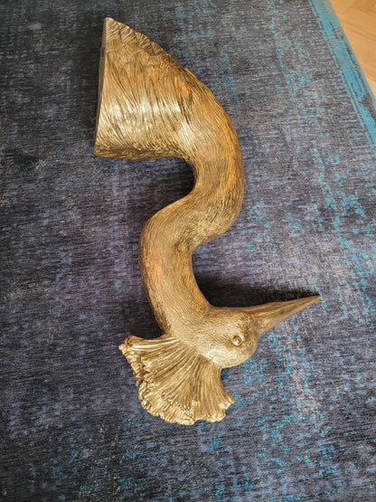 Tête de paon mural doré 85cm - Ref 610