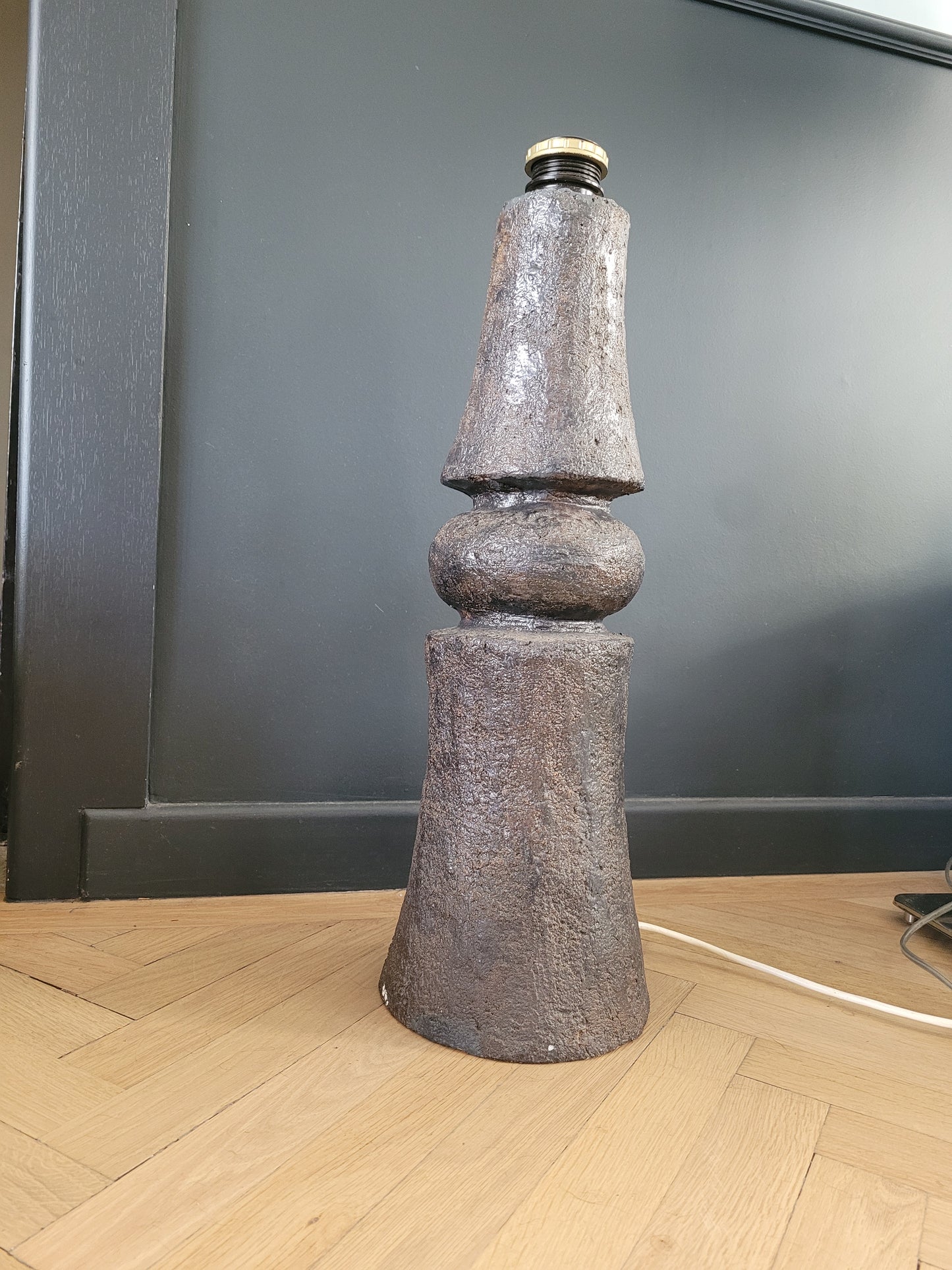 Pied de lampe vintage en béton  - pièce unique - Ref 498