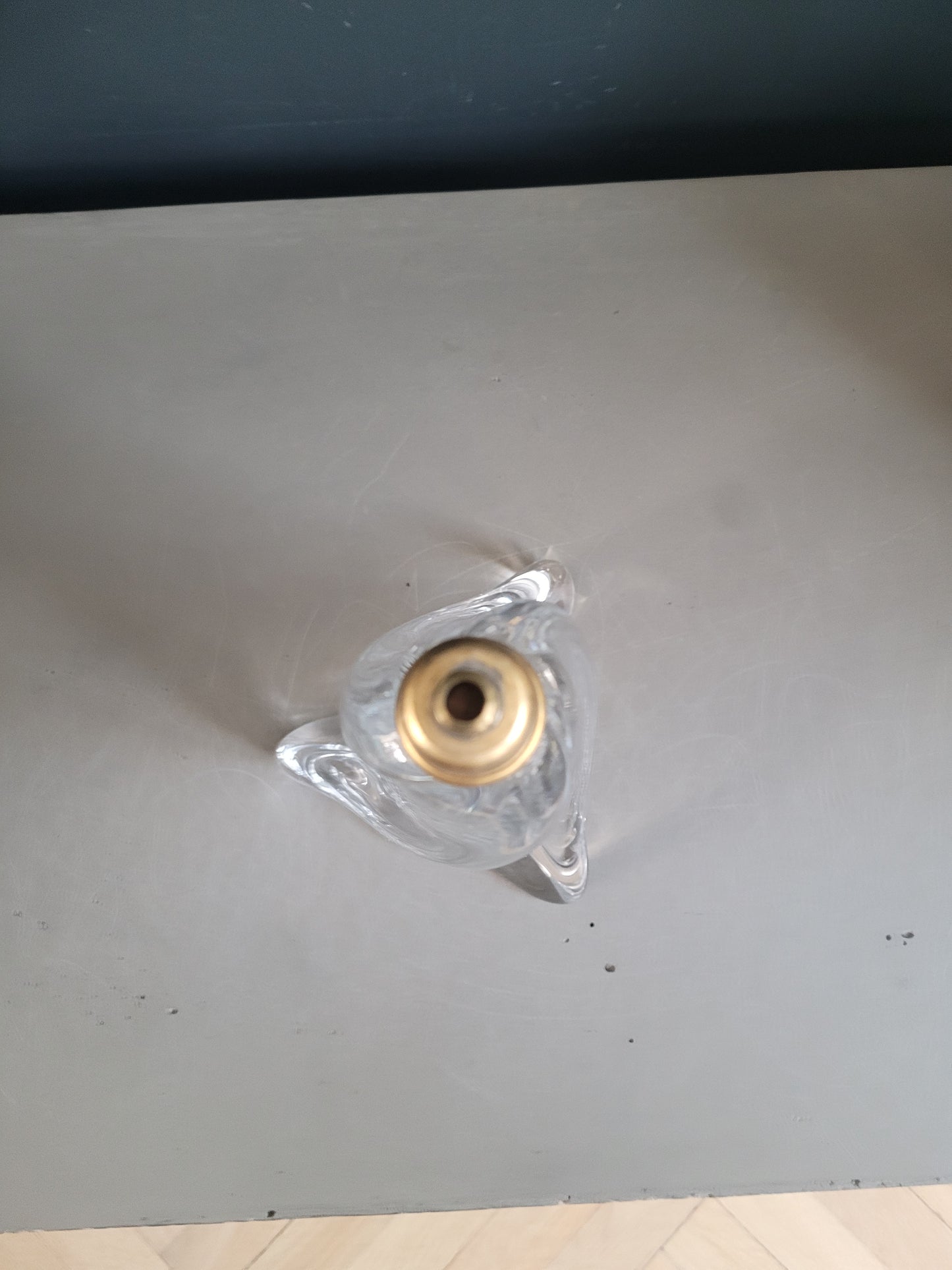 Pied de lampe ancien en cristal- Ref 301