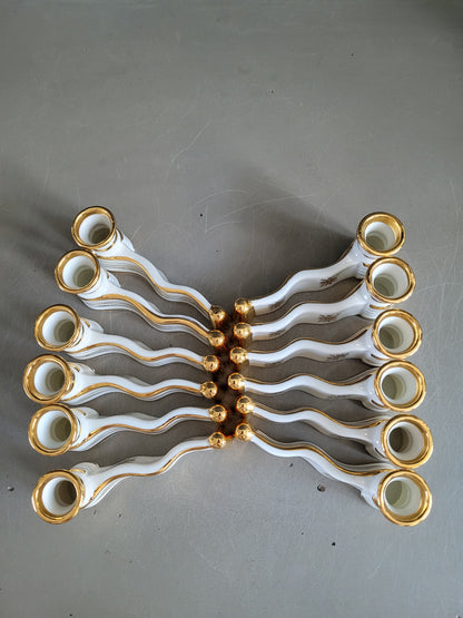 12 porte-couteaux en porcelaine de Limoges dans leur écrin- Ref 306