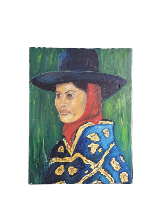 Tableau femme signé AM Reset - 1970 - Ref 868