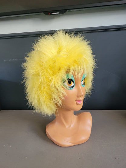 Chapeau / bonnet / perruque en plumes véritables - Ref 554