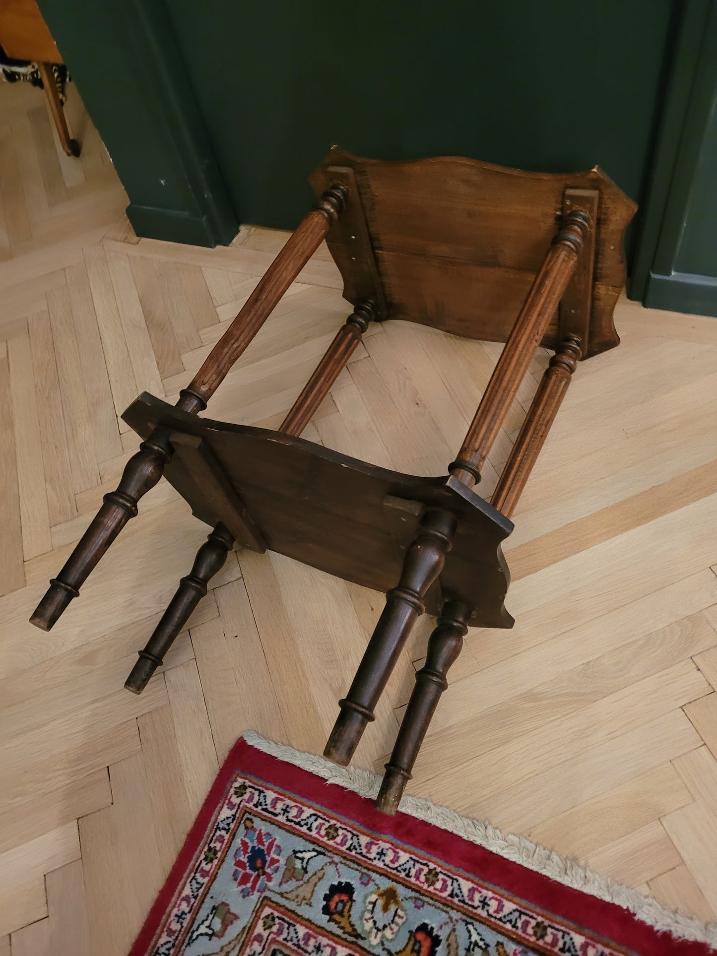 Sellette ancienne en bois gravé - Ref 698