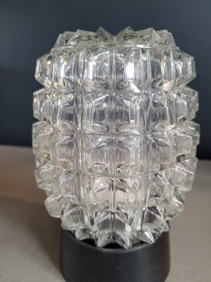 Applique vintage en verre moulé - Plafonnier - Ref 290