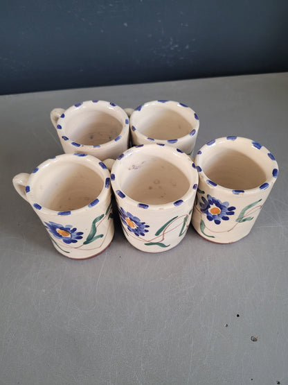 5 tasses en céramique émaillée  - Ref 524