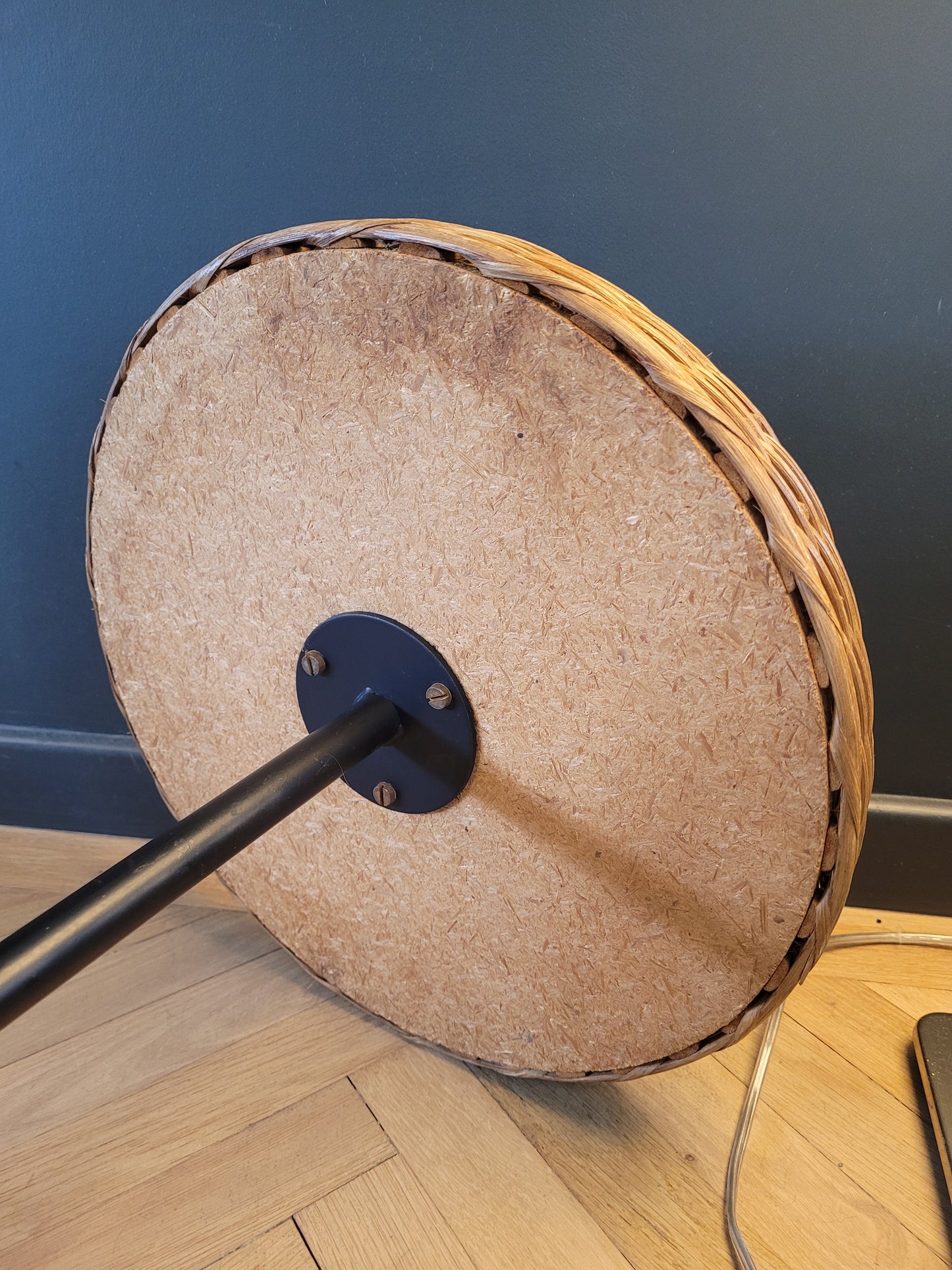 Desserte ronde en rotin et bois - Ref 580