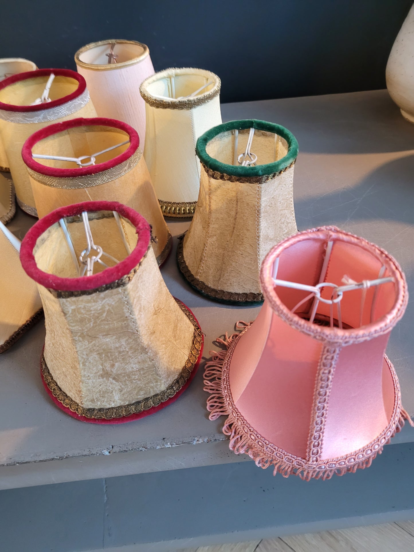 Lot de 13 abat-jour à pince anciens - Ref 670