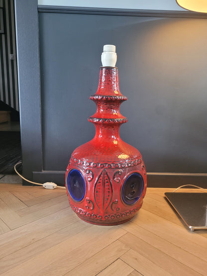 Grand pied de lampe West Germany double éclairage en céramique - Ref 833