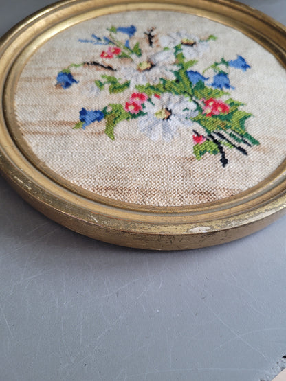 Tableau broderie encadrée ancienne - Ref 831