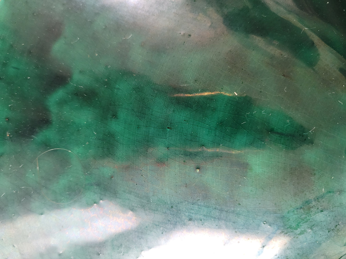 Suspension à poulies en céramique émaillée verte - Ref 641