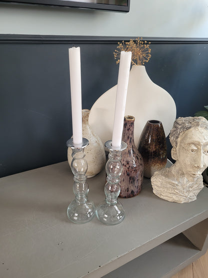 Paire de bougeoirs en verre - Ref 510