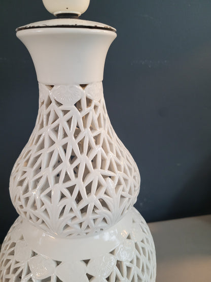 Pied de lampe en céramique ajourée - Ref 980
