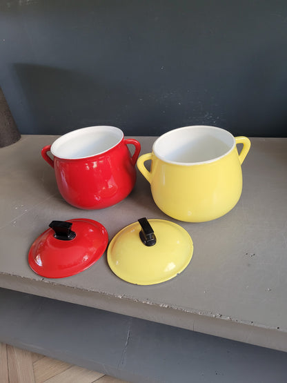 Paire de marmites en fonte émaillée - Ref 811