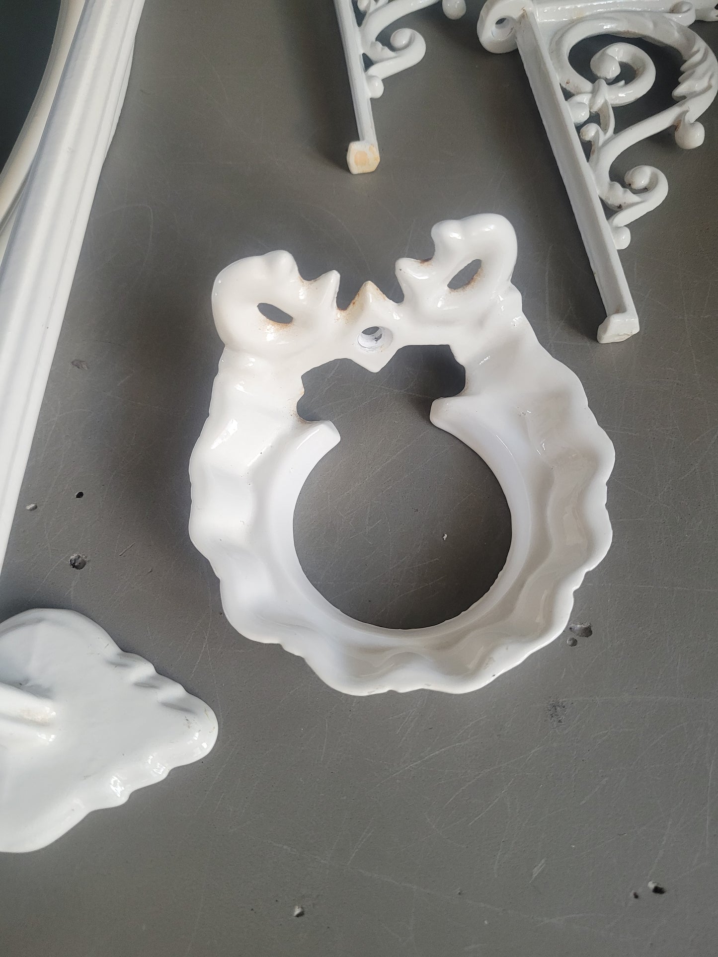 Ensemble de salle de bain en fonte émaillée blanc - Ref 701