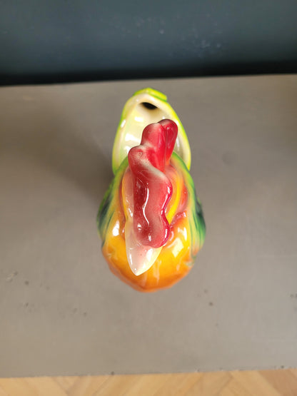 Carafe barbotine coq St Clément- Pichet Saint-Clement- Ref 521