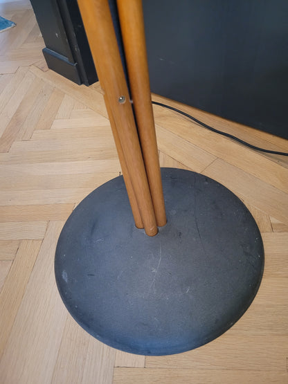 Lampadaire palmier vintage en rotin - Ref 581