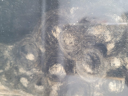 Peinture Clown sur papier toilé, signée - Ref 613