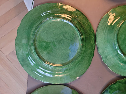 Serie d'assiettes Vallauris vertes - Ref 478