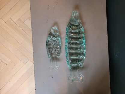 Paire de plats à sushis en verre pressé- Ref 749